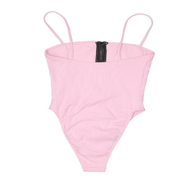Forever 21 Ribbed Knit One Piece Zip Up Swimsuit - Picture 4 of 4